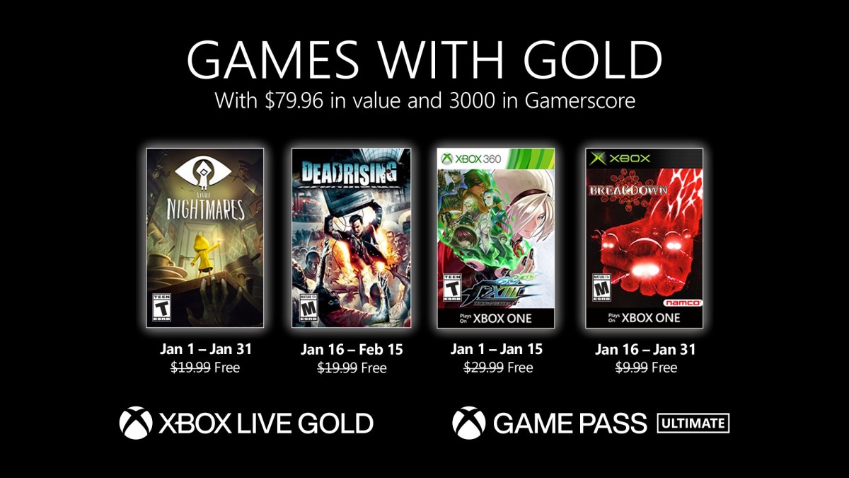 Anunciados los Games with Gold del mes de enero