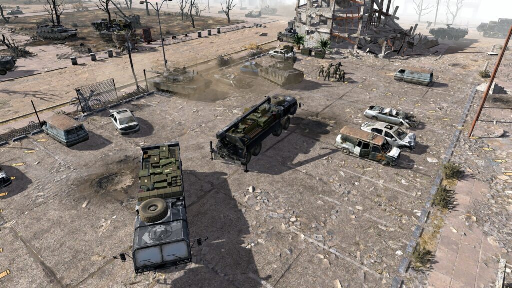 Terminator - Infantería junto a tanques abarams, camiones de suministros MAT